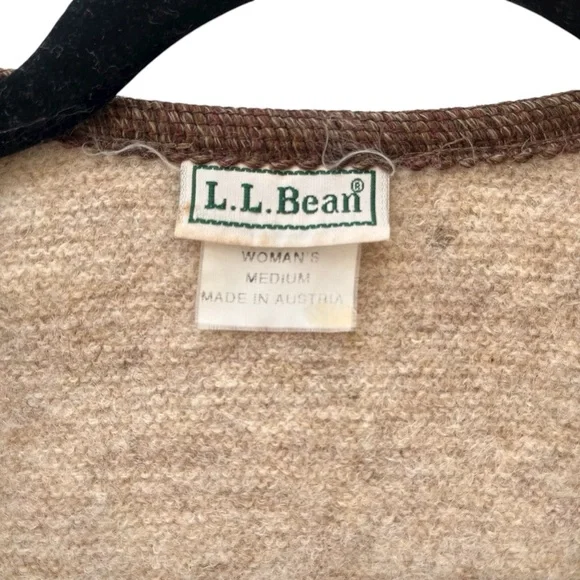 Vintage L.L. Bean beige wool button down coat M - Picture 11 of 14